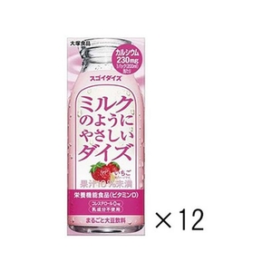 大塚食品 ミルクのようにやさしいダイズ いちご200mL 12本 FCN2183-イメージ1