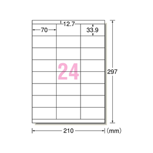 エーワン レーザー用ラベルA4 24面上下余白 1000枚 F877188-31163-イメージ1