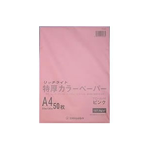 オストリッチ リッチライト 特厚カラーペーパー A4 ピンク 50枚 F028465-TC-A46-イメージ1