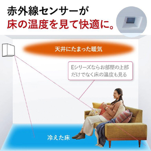 三菱 「標準工事込み」 6畳向け 冷暖房エアコン e angle select 霧ヶ峰 GEシリーズ MSZ-E2224E4-Wｾｯﾄ-イメージ7