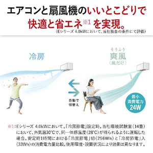 三菱 「標準工事込み」 6畳向け 冷暖房インバーターエアコン e angle select 霧ヶ峰 GEシリーズ MSZ-E2224E4-Wｾｯﾄ-イメージ8