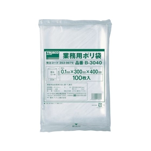 トラスコ中山 TRUSCO 厚手ポリ袋 縦400×横300×t0.1 透明 (100枚入) FC109GS-3539679-イメージ1