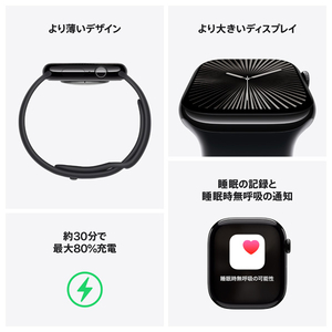 Apple Apple Watch Series 10(GPS + Cellularモデル)- 42mm ローズゴールドアルミニウムケースとライトブラッシュスポーツバンド - M/L MWXA3J/A-イメージ3