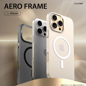 araree iPhone 16用AERO FRAME MagSafe対応ケース クリアブラック AR27133I16-イメージ3