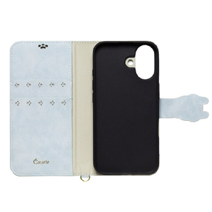 ＮＡＴＵＲＡＬ　ｄｅｓｉｇｎ iPhone 16用手帳型ケース NEW COCOTTE ブルーグレー IP24-61-COT09-イメージ3