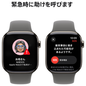 Apple Apple Watch Series 10(GPS + Cellularモデル)- 42mm ナチュラルチタニウムケースとストーングレイスポーツバンド - S/M MWXD3J/A-イメージ6