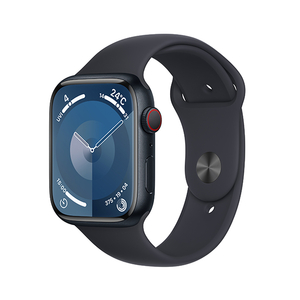 Apple Apple Watch Series 9(GPS + Cellularモデル)- 45mm ミッドナイトアルミニウムケースとミッドナイトスポーツバンド - M/L MRMD3J/A-イメージ1