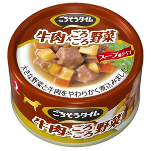 ペットライン ごちそうタイム(缶) 牛肉&ごろごろ野菜 80g ｺﾞﾁｿｳTｷﾞﾕｳﾆｸﾔｻｲ80G-A-イメージ1