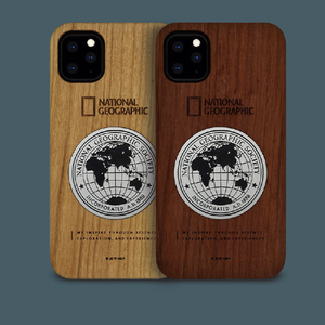 National Geographic iPhone 11 Pro用ケース Metal-Deco Wood Case チェリーウッド NG17140I58R-イメージ2