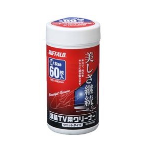 BUFFALO 液晶TV用クリーナー Mサイズ60枚入り Mサイズ60枚入り BSTV03CW60-イメージ1