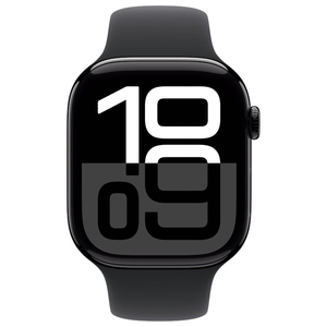 Apple Apple Watch Series 10(GPS + Cellularモデル)- 46mm ジェットブラックアルミニウムケースとブラックスポーツバンド - S/M MWY33J/A-イメージ2