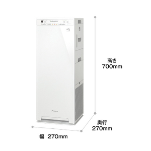 ダイキン 加湿空気清浄機 e angle select 加湿ストリーマ空気清浄機 ホワイト MCK55ZE2-W-イメージ4