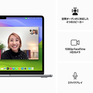 Apple 13インチMacBook Air： 8コアCPUと8コアGPUを搭載したApple M3チップ, 16GB, 256GB SSD スペースグレイ MC8G4J/A-イメージ6