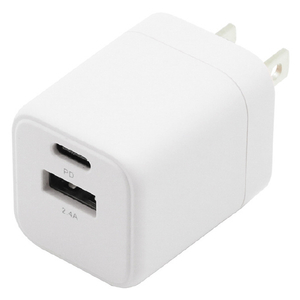 インプリンク PD20W対応 Type-C1ポート/USB1ポート AC充電器 Melia ホワイト IMAC1CUPD20WH-イメージ1