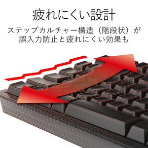 エレコム USBハブ付有線プレミアムメンブレンキーボード ブラック TK-FCM094HBK-イメージ5