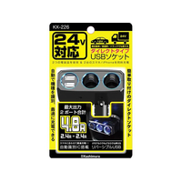 カシムラ 2連ダイレクト 2リバーシブルUSB 4.8A 12V・24V FC375NM-KX226