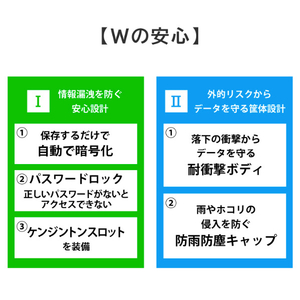 I・Oデータ ハードウェア自動暗号化&耐衝撃ポータブルHDD(1TB) BizDAS HDPD-SUTC1-イメージ4