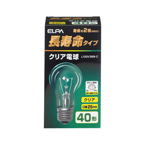 エルパ クリア電球 E26口金 40W形 1個入り L100V38W-C-イメージ1