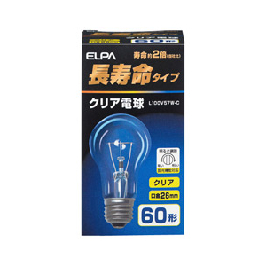 エルパ クリア電球 E26口金 60W形 1個入り L100V57W-C-イメージ1