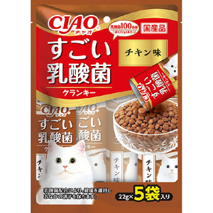 いなばペットフード CIAO すごい乳酸菌クランキー ドライ チキン味 22g×5袋 ｽｺﾞｲﾆﾕｳｻﾝｷﾝﾄﾞﾗｲﾁｷﾝ22GX5-イメージ1