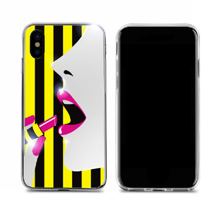 dreamplus iPhone XS/X用STRIPE MIRROR CASE ピンクリップ DP10157I8-イメージ1