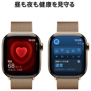 Apple Apple Watch Series 10(GPS + Cellularモデル)- 42mm ゴールドチタニウムケースとゴールドミラネーゼループ MX083J/A-イメージ5