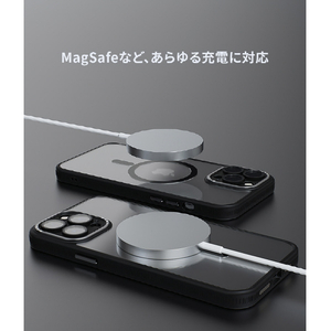 miak iPhone 13用レンズガード一体型MagSafe対応クリアケース スモーキークリア MA52160I13-イメージ5