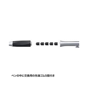 サンワサプライ 交換用先端ゴム5個入りタッチペン（シルバー） シルバー PDA-PEN37SV-イメージ2