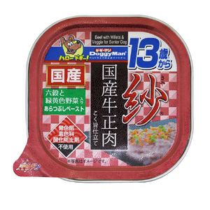 ドギーマンハヤシ 紗 国産 牛正肉 13歳 六穀と野菜 100g 13ｻｲｻﾔｺｸｻﾝｷﾞﾕｳV100G-イメージ1