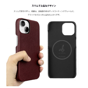 ABBI SIGNATURE iPhone 15用VINTAGE イタリアンレザー MagSafe対応バックカバー ブラック ABS26164I15-イメージ11