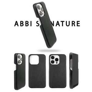 ABBI SIGNATURE iPhone 15用VINTAGE イタリアンレザー MagSafe対応バックカバー ブラック ABS26164I15-イメージ4