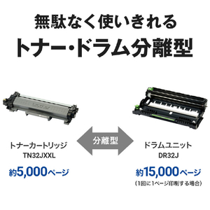 ブラザー A4モノクロレーザー複合機 JUSTIO ブラック&ダークグレー DCP-L2600DW-イメージ15