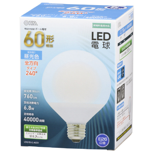 オーム電機 LED電球 E26口金 全光束760lm(6．8W普通電球サイズ) 昼光色相当 LDG7D-G AG51-イメージ1