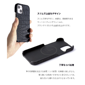 ABBI SIGNATURE iPhone 15用LIPARI イタリアンレザー MagSafe対応バックカバー ブラック ABS26171I15-イメージ10