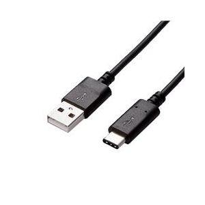 エレコム USB3．1ケーブル(A-C) 1．0m ブラック USB3-AC10NBK-イメージ1