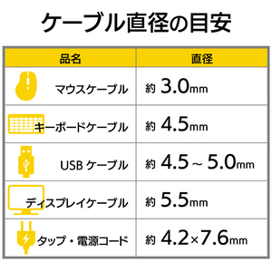 エレコム ゴチャゴチャなケーブルを整理するチューブ ブラック BST-4BK-イメージ6