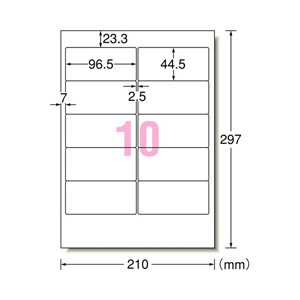 エーワン A4判 10面 パソコンプリンタ&ワープロラベル 東芝Rupo&TOSWORDシリーズタイプ  20シート(200片)入り A-ONE.28173-イメージ2