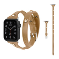 GAACAL Apple Watch Series 1-8/SE1-2 [38/40/41mm]用バンド 「パンクブレス」PUレザースタッズ2重巻き ブラウン W00024BRA