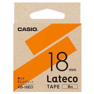 カシオ Lateco専用テープ(黒文字/18mm幅) オレンジテープ XB-18EO-イメージ1