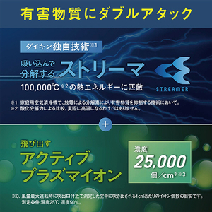 ダイキン 加湿空気清浄機 e angle select 加湿ストリーマ空気清浄機 ホワイト MCK704AE3-W-イメージ16