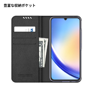 araree Galaxy A54用手帳型ケース Mustang Diary ブラック AR25180A54-イメージ14