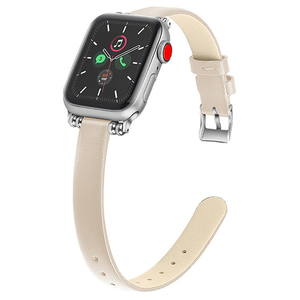 GAACAL Apple Watch Series 1-9/SE1-2/(38/40/41mm)用「ラテ色」PUレザーバンド ベージュ W00061BJA-イメージ1