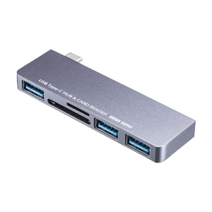 サンワサプライ USB Type-Cハブ(カードリーダー付き) USB-3TCHC18GY-イメージ1