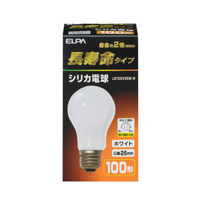 エルパ シリカ電球 E26口金 100W形 ホワイト 1個入り LW100V95W-W-イメージ1