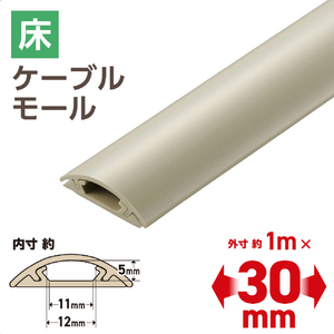 エレコム 床用モール(長さ1m/幅30mm) ベージュ LD-GA1207M-イメージ3