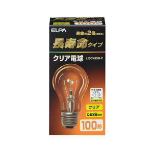 エルパ クリア電球 E26口金 100W形 1個入り L100V95W-C-イメージ1