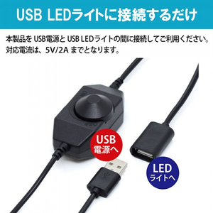 タイムリー USB接続LED用光制御スイッチ ブラック BIGLED-UCNTDIAL-イメージ3