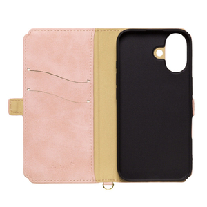 ＮＡＴＵＲＡＬ　ｄｅｓｉｇｎ iPhone 16用手帳型ケース LUCY CHARM ブルームピンク IP24-61-LC02-イメージ3