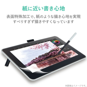 エレコム Wacom One 液晶ペンタブレット 13用フィルム/ペーパーライク/反射防止/ケント紙タイプ TB-WON13FLAPLL-イメージ4