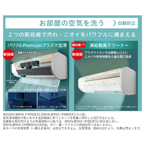 日立 「工事代金別」 29畳向け 自動お掃除付き 冷暖房省エネハイパワーエアコン e angle select 凍結洗浄　白くまくん Xシリーズ RASJT90R2E4WS-イメージ6